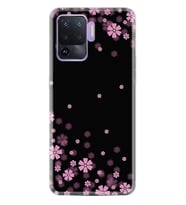 Kılıfland Oppo Reno 5 Lite Kılıf Desenli Silikon Resimli Kapak Black flowers Kılıf 1391