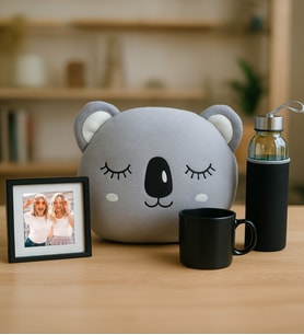 Koala Yastık & Matara & Kupa & Paspartu Hediye Seti