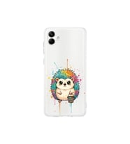 Samsung Galaxy A04 ile Uyumlu Splash Kirpi Tasarımlı Şeffaf Silikon Kılıf