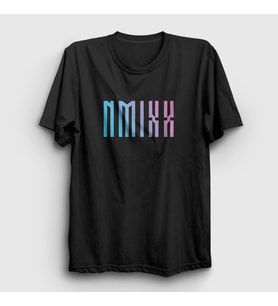 Presmono Unisex Siyah Logo Nmixx K Pop T-Shirt 436203tt
