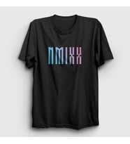 Presmono Unisex Siyah Logo Nmixx K Pop T-Shirt 436203tt
