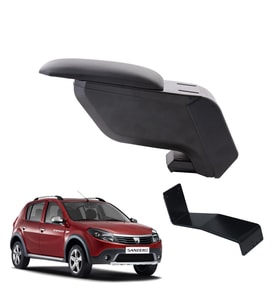 Dacia Sandero Stepway 2011 Delmesiz Çelik Ayaklı Siyah Kolçak Kol Dayama