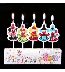 CLOWN BIRTHDAY CANDLE VIP KALİTE PALYAÇOLU PASTA MUMU 5 ADET PALYAÇOLU DOĞUM GÜNÜ MUMU PALYAÇO MUM