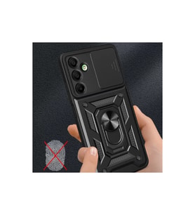 Samsung Galaxy A16 5g Kılıf Pars Lens Yüzüklü Silikon - Kırmızı
