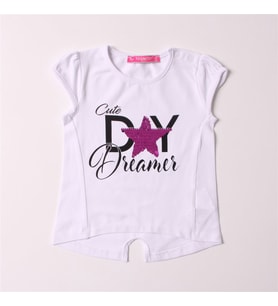 Toontoy Kız Bebek Cute Day Baskılı Tişört (Beyaz)