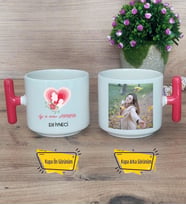 İyi Ki Varsın Annem Kupa Bardak Fotoğraflı T Kırmızı Kulplu Anneye Doğum Günü Anneler Günü Hediyesi