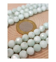 Bileklik Boy Larimar Taşı Faset Kesim Yarım Dizi 8mm (18CM UZUNLUĞUNDADIR)