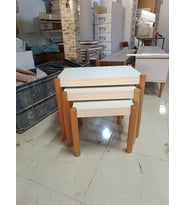 NİVEMESHOME LİZA KREM-CEVİZ ZİGON SEHPA