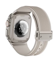 Apple Watch 44mm Kordon Klipsli Spor Görünümlü Silikon Kordon 113 (Siy.Byz.Kareli Dsn.)