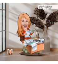 BK Gift Kişiye Özel Boss Anne Karikatürlü Büyük Boy Ahşap Biblo-6 Arkadaşa Hediye , Sevgiliye Hediye, Kişiye Özel Biblolar