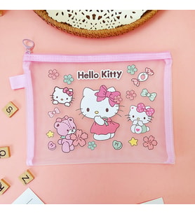 Hello Kitty Şeffaf Kırtasiye Çantası, Pembe, 24x18