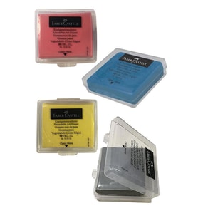 Hamur Silgi Kutulu Renkli 4 Paket Faber Hamur Silgi Çizim Silgisi Yoğrulabilir Silgi Plastik Kutulu (Mavi)