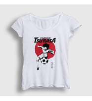 Presmono Kadın Beyaz Flag Futbol Anime Kaptan Captain Tsubasa T-Shirt 320659tt