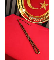 İTHAL TOZ KEHRİBAR TESBİH KESME KESİM KAHVERENGİ