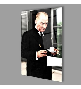 Atatürk Cam Tablo 4mm Dayanıklı Temperli Cam, Atatürk Glass Wall Art