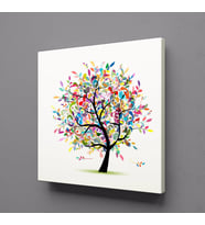 RENKLİ AĞAÇ KANVAS TABLO 120x120cm (Karışık)