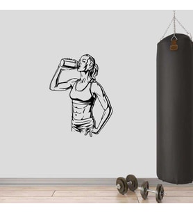 Azimli, Hırslı Sporcu, Fitness Dekoratif Duvar Sticker, Çıkartma, Etiket