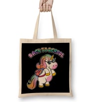 Cute Back To School Unicorn Student with Backpack Bez Çanta Uzun Saplı