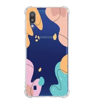 Samsung Galaxy M10  Köşe Korumalı Antişok Kapak Karışık Renkler Tasarımlı Şeffaf Silikon Kılıf