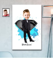 Kişiye Özel Erkek Çocuk Karikatürlü Ahşap Tablo Model-1