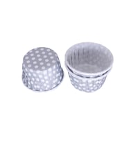 Cupcake Kalıbı Orta Boy 50*39 Mm (100 Adet)  Puantiyeli Gümüş