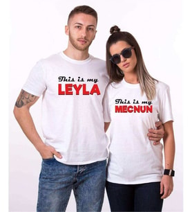 Tshirthane Leyla Mecnun Erkek Sevgili Kombinleri Tshirt Kombini (Tek Ürün Fiyatıdır.)