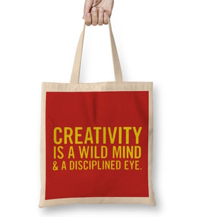Creativity Is A Wild Mind Bez Çanta Uzun Saplı