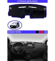 Citroen Berlingo Için Uygun Torpido Koruma Halısı Siyah Kenar Renk Mavi