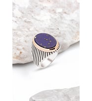 Gümüş Lapis Taşlı Erkek Yüzük