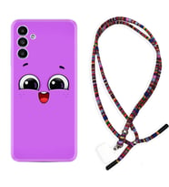 Samsung A23 A31 A32 A50 A51 A52 A53 A70 Kılıf Boyun Asklı Rasta Silikon Purple Sweety 1717