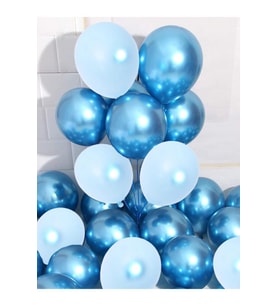 Beysüs Krom Mavi Ve Makaron Mavi Renk 15 Li Balon