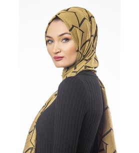 Jakar Dokuma Desen Jakarlı Modal Seri Şal Eşarp Askısı ile Birlikte 75x200 cm Go