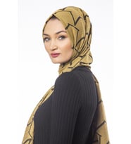 Jakar Dokuma Desen Jakarlı Modal Seri Şal Eşarp Askısı ile Birlikte 75x200 cm Go