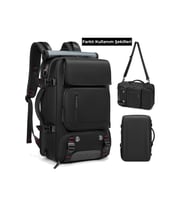 Ayakkabı Bölmeli Su Geçirmez Spor & Seyahat Sırt Çantası – 30L – 16” Laptop Bölmeli (Siyah)