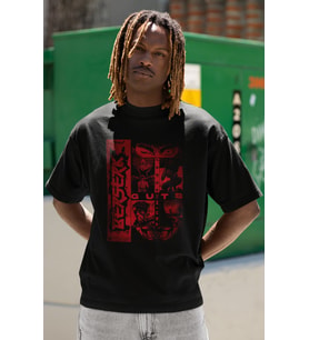 Tasarım Berserk Guts Baskılı Unisex Oversize Anime Dizi Karakter Tişört