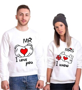 Tshirthane Mr. Mrs. Kalp Sevgili Kombinleri Sweatshirt Kombini (Tek Ürün Fiyatıdır.)