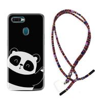Oppo A5S A15 A16 A54 A55 A73 A74 Kılıf Boyun Asklı Rasta Silikon Bay Bay Panda 1784