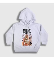 Presmono Unisex Çocuk Beyaz Flowers Miley Cyrus Kapüşonlu Sweatshirt 400608tt