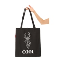 Siyah Bez Çanta Cool Geyik Baskılı