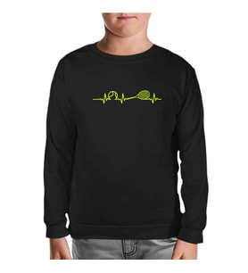Tenis - Heartbeat Siyah Çocuk Sweatshirt