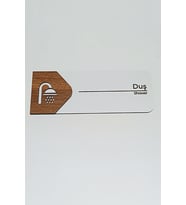 Duş Kapı Tabelası  MDF Yönlendirme Levhası  19x7 cm