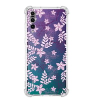 Huawei P20 Pro  Köşe Korumalı Antişok Kapak Floral Pudra Tasarımlı Şeffaf  Kılıf
