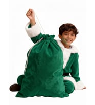 Yeşil Noel Baba Hediye Çuvalı Küçük Boy (45X70 cm)