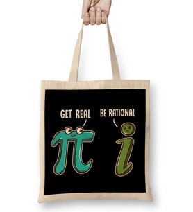 Be Rational Get Real Funny Math Joke Stats Pun Bez Çanta Uzun Saplı