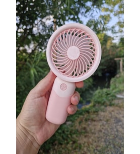 Mini Fan USB Şarjlı Mini El Fanı Taşınabilir Vantilatör 3 Kademeli Sessiz Fan Telefon Tutucu Pembe R