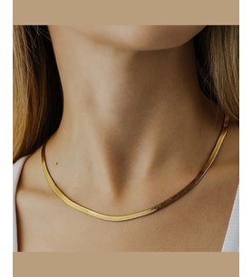 MurayShine Balık Sırt İtalyan Yassı Paslanmaz Çelik Basic Kolye (Gold, Gümüş) (Gold)
