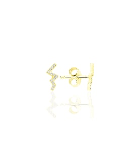 Gümüş altın yaldızlı zirkon taşlı zikzak küpe  SGTL12334GOLD