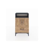 Arges Komodin 2 Raflı Tek Çekmeceli 2 Kapaklı 60x30x96 Antrasit-Çam