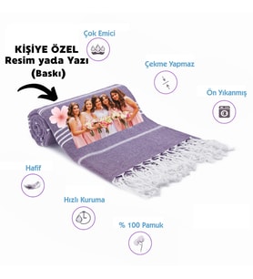 Kişiye Özel Sultan Desenli Baskılı Peştemal – İsim Yazılı Oversize Türk Plaj Havlusu – Banyo Havlusu