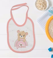 BK Kids Kişiye Özel Pembe Bebek Mama Önlüğü - Model 119